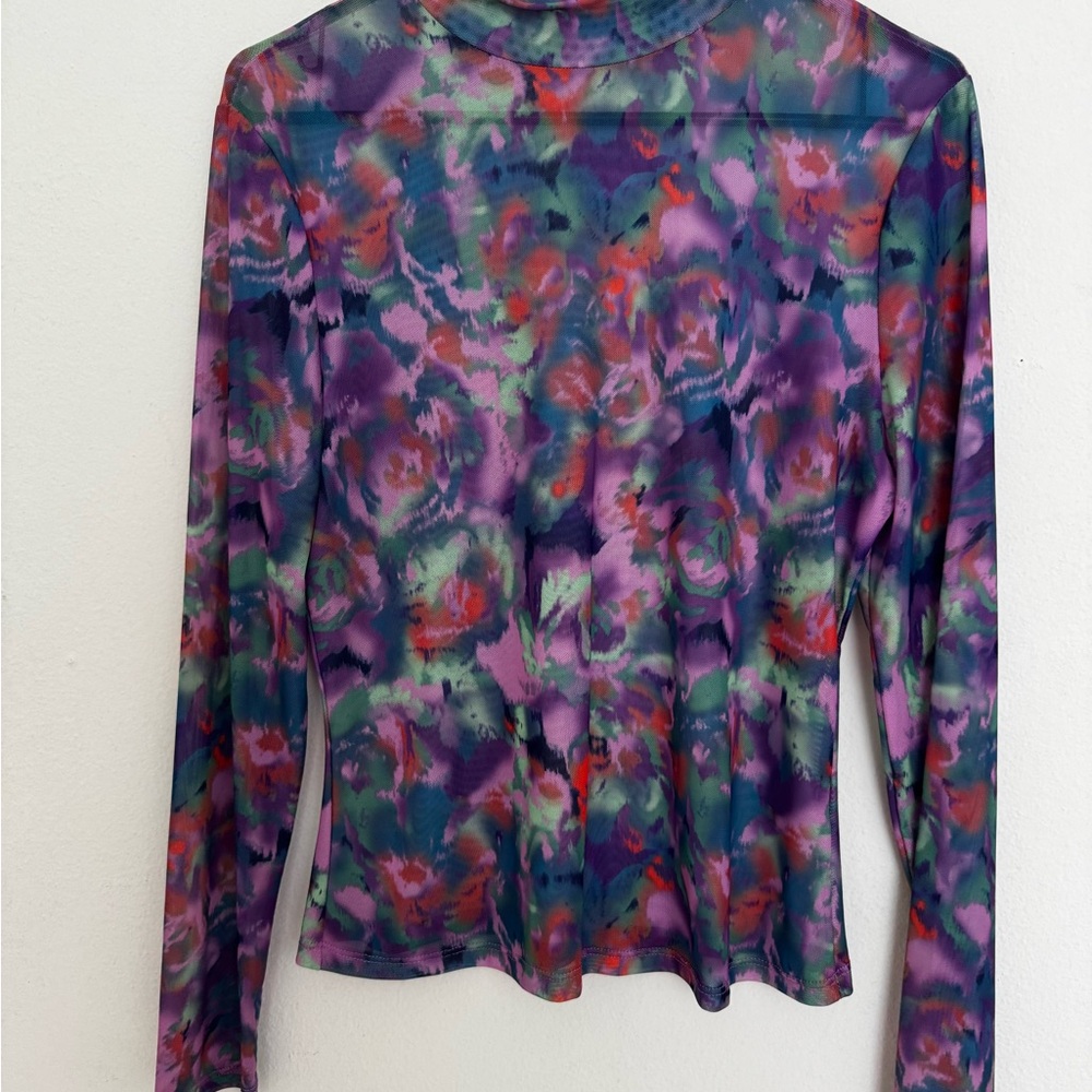 Floral Mesh Long Sleeve Top